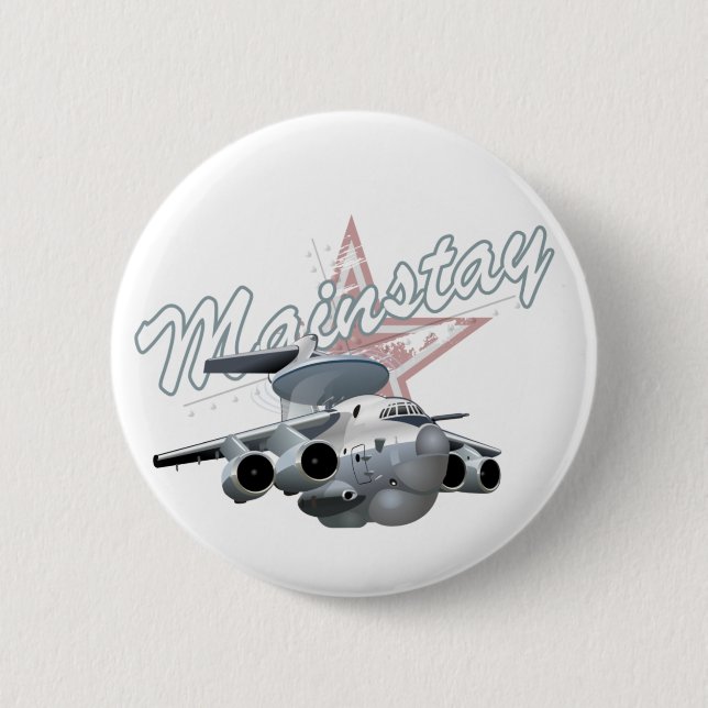 Cartoon military plane button (Front)
