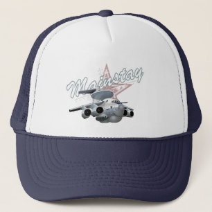 Cartoon military plane trucker hat