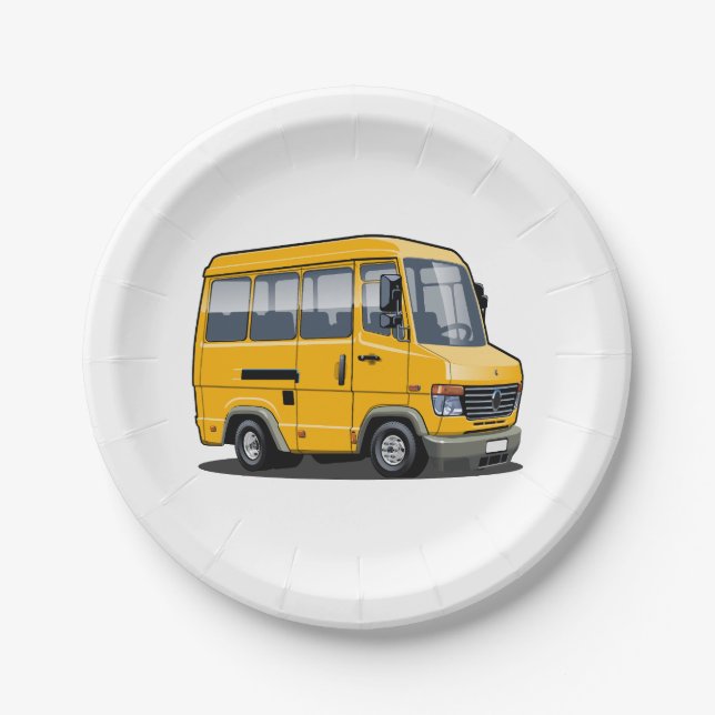 Cartoon mini bus paper plates (Front)