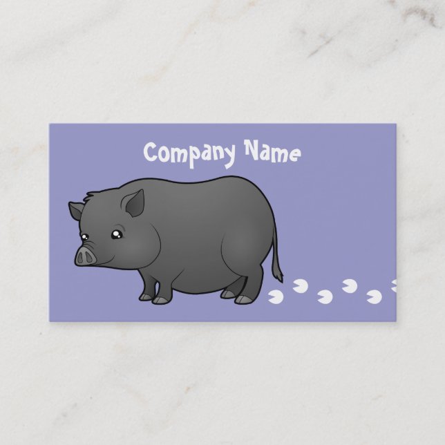 Cartoon Miniature Pig Business Card (Front)
