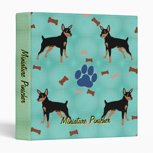 Cartoon Miniature Pinscher Binder (Front/Spine)