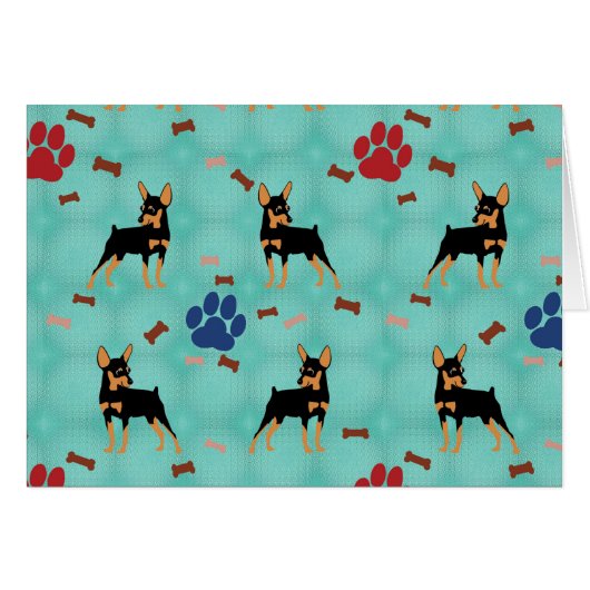 Cartoon Miniature Pinscher Cards (Front Horizontal)