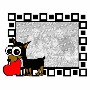 Cartoon Miniature Pinscher Heart Photo Sculpture