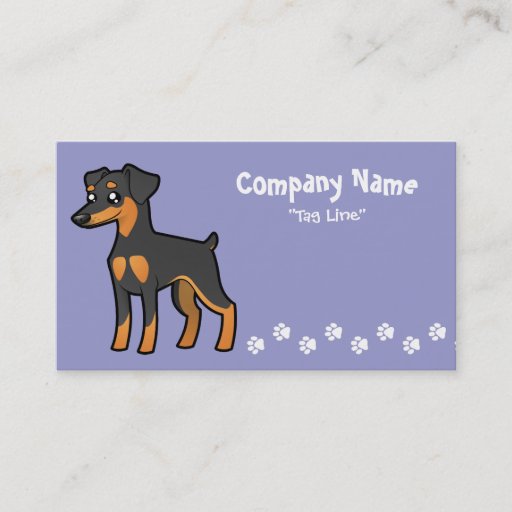 Customizable Cartoon Miniature Pinscher / Manchester Terrier Business Cards