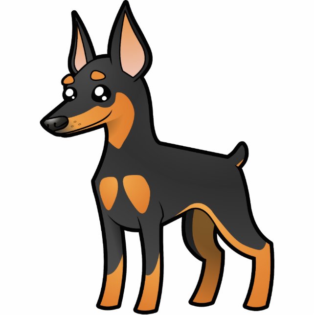 Cartoon Miniature Pinscher / Manchester Terrier Cutout (Front)