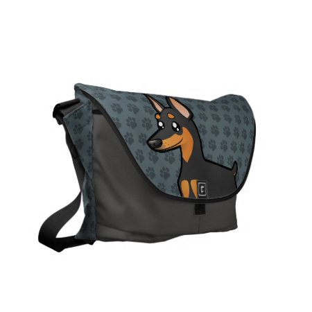 Cartoon Miniature Pinscher / Manchester Terrier Messenger Bag