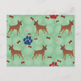 Cartoon Miniature Pinscher Postcard