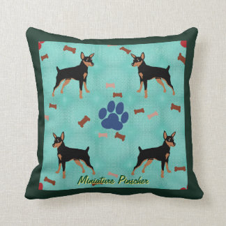 Cartoon Miniature Pinscher Throw Pillow
