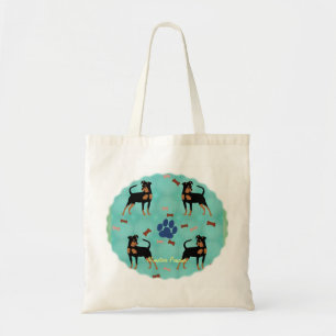 Cartoon Miniature Pinscher Tote Bag