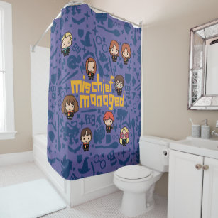 Cartoon "MISCHIEF MANAGED™" Graphic Shower Curtain