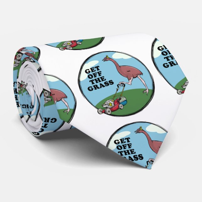 Cartoon Moa extinct NZ bird Neck Tie (Rolled)