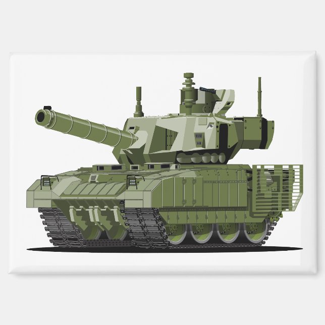 Cartoon modern armored tank magnet (Front)