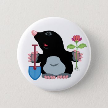 Cartoon Mole Button by insimalife at Zazzle