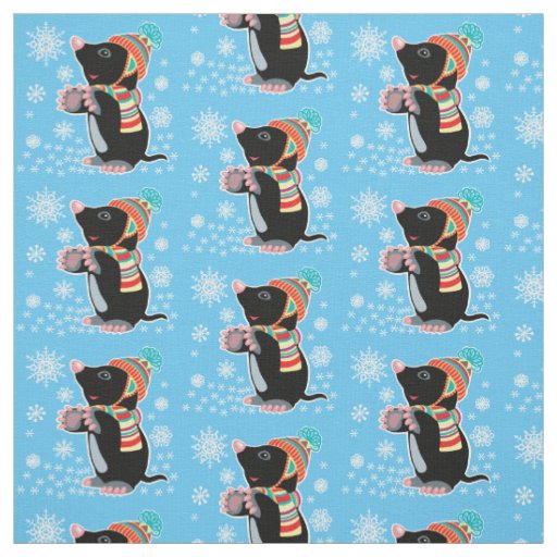 cartoon mole fabric
