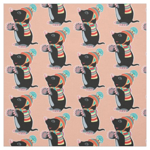 cartoon mole fabric