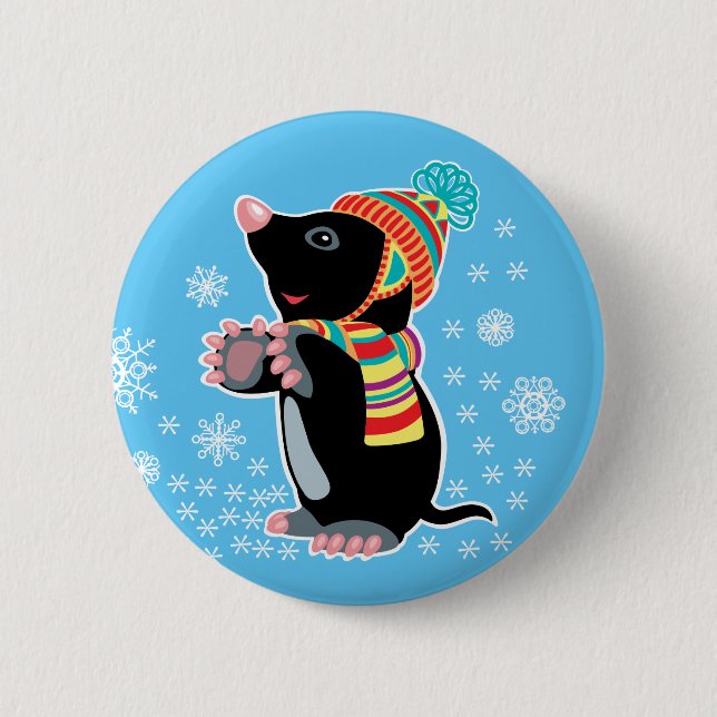 cartoon mole pinback button (Front)