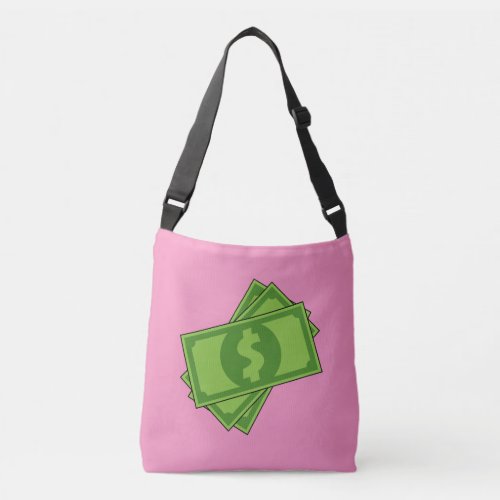 Cartoon Money Dollar Bills Crossbody Bag