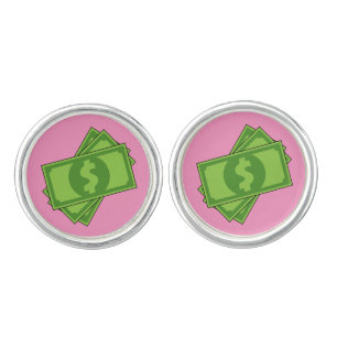 Cartoon Money Dollar Bills Cufflinks