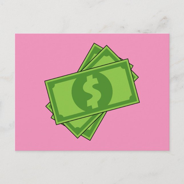 Cartoon Money Dollar Bills Holiday Postcard (Front)