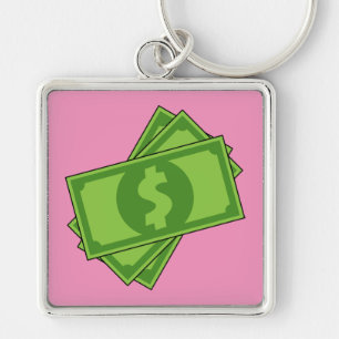 Cartoon Money Dollar Bills Keychain