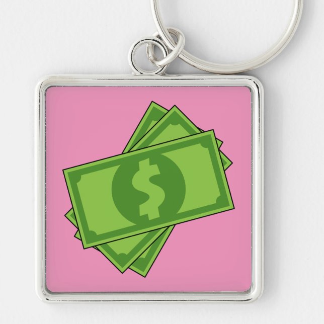 Cartoon Money Dollar Bills Keychain (Front)