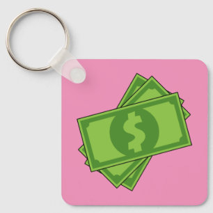 Cartoon Money Dollar Bills Keychain