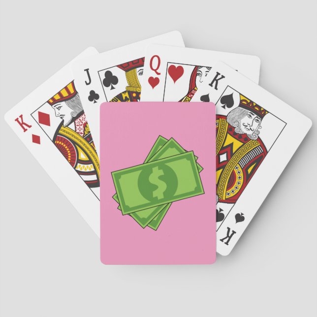 Cartoon Money Dollar Bills Poker Cards (Back)