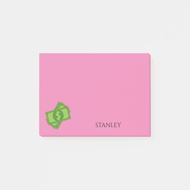 Cartoon Money Dollar Bills Square | Personalize Post-it Notes (Front)