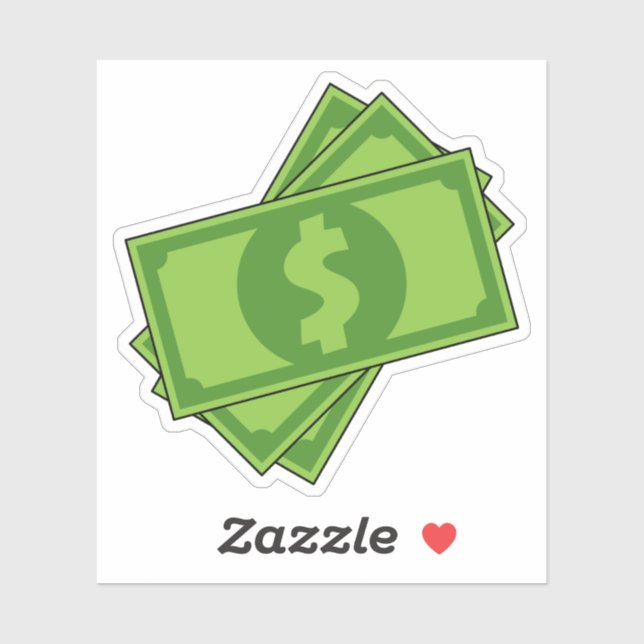 Cartoon Money Dollar Bills Sticker (Sheet)