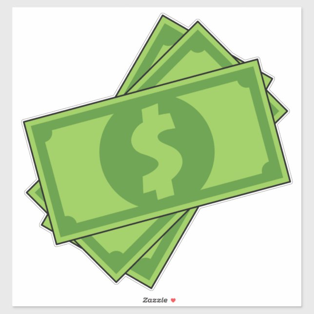 Cartoon Money Dollar Bills Sticker (Sheet)
