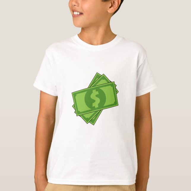Cartoon Money Dollar Bills T-Shirt (Front)
