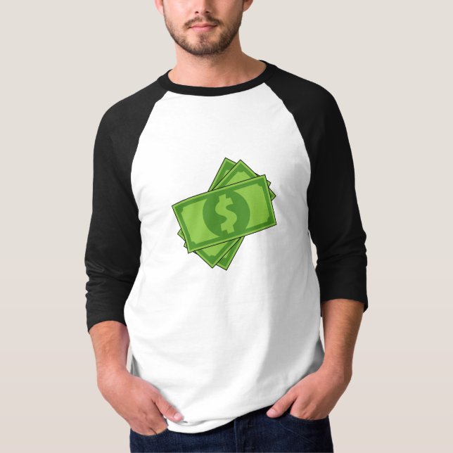 Cartoon Money Dollar Bills T-Shirt (Front)