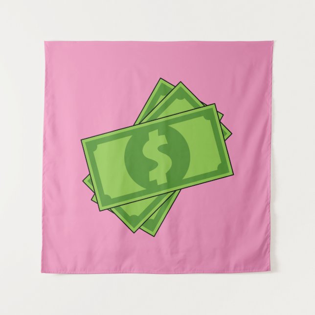 Cartoon Money Dollar Bills Tapestry (Front)