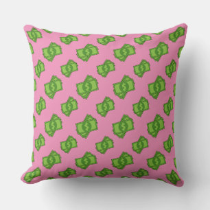 Cartoon Money Dollar Bills Throw Pillow