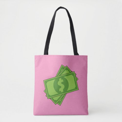 Cartoon Money Dollar Bills Tote Bag