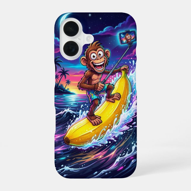 Cartoon Monkey Banana Fun Case (Back)