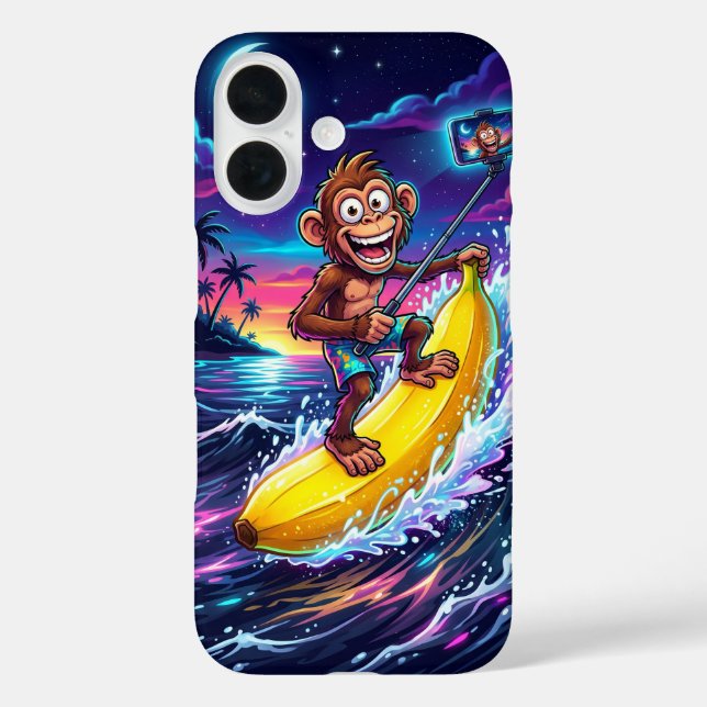 Cartoon Monkey Banana Fun Case (Back)