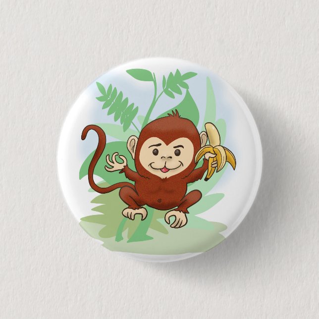 Cartoon Monkey Button (Front)