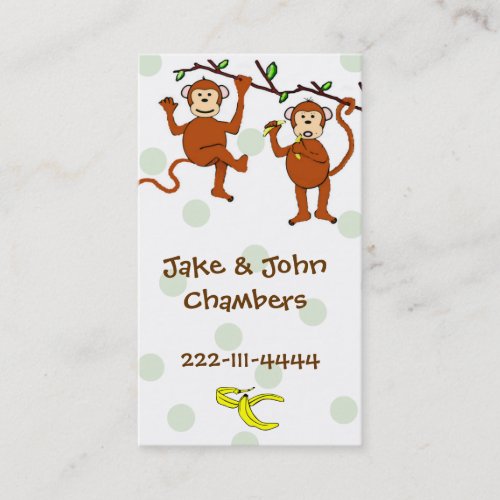 Cartoon Monkey calling card