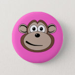 Cartoon Monkey Face Button at Zazzle