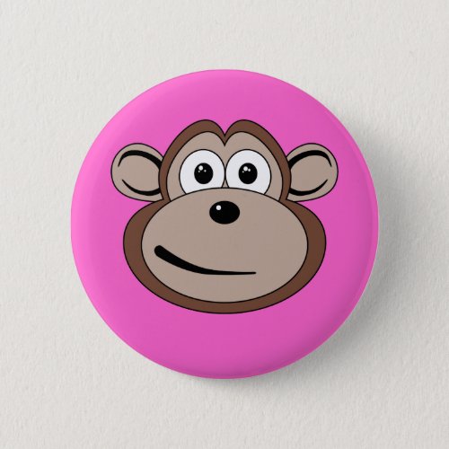 Cartoon Monkey Face Button