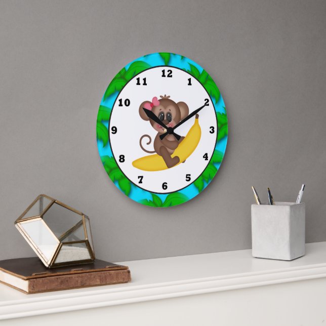 Cartoon Monkey fun wall clock (Office)