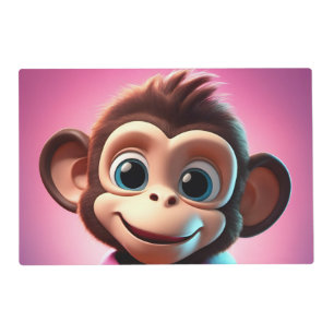 Cartoon Monkey Laminated Placemat