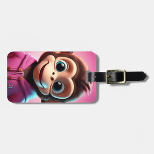 Cartoon Monkey Luggage Tag