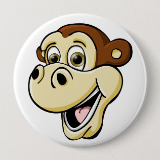 Cartoon Monkey Pinback Button