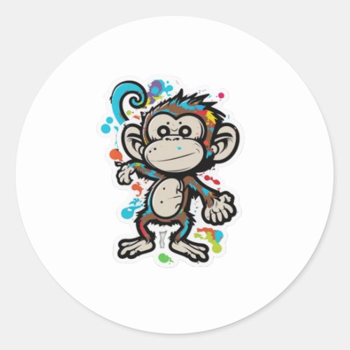 Cartoon monkey sticker