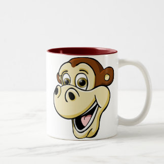 Cartoon Monkey Two-Tone Coffee Mug