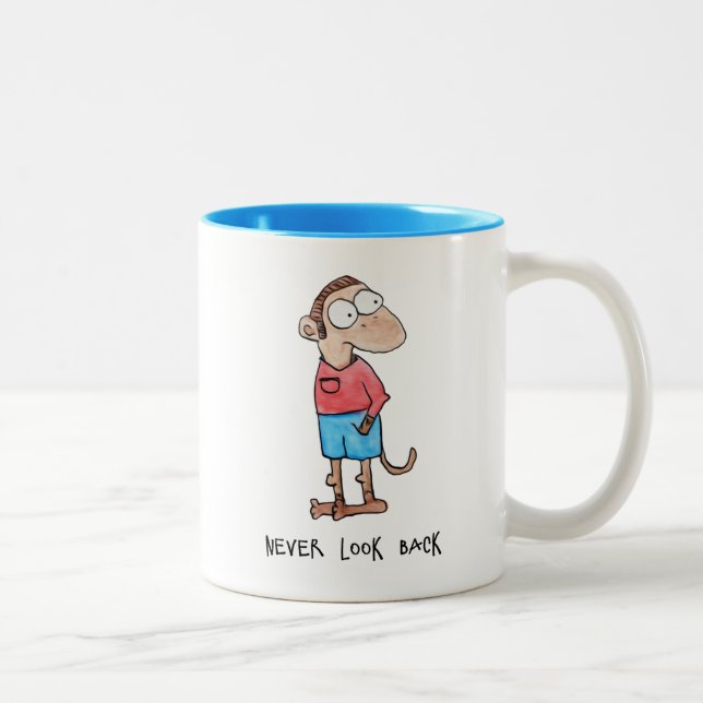 Cartoon Monkey Two-Tone Coffee Mug (Right)