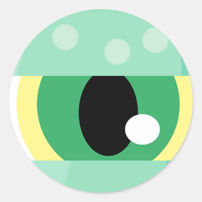 Cartoon Monster Dragon Eyeball Classic Round Sticker (Front)