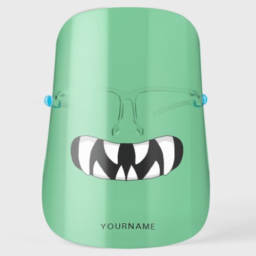 Cartoon Monster Mouth  Green Face Shield